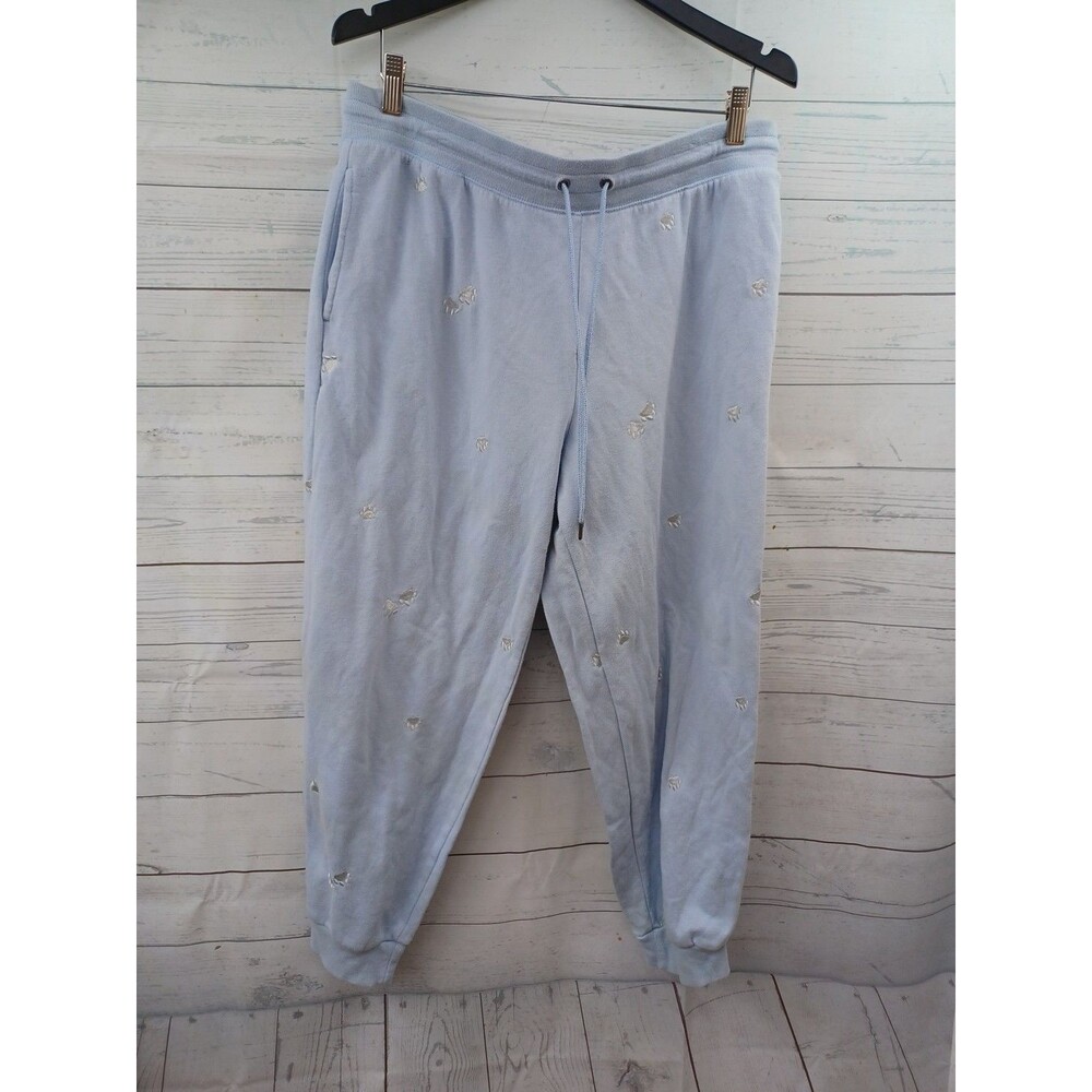 Honeydew Light Blue Paw Print Jogger Sweat Pants Super Soft Lounge Pajama Sz XL